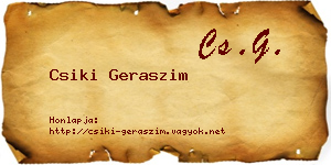 Csiki Geraszim névjegykártya